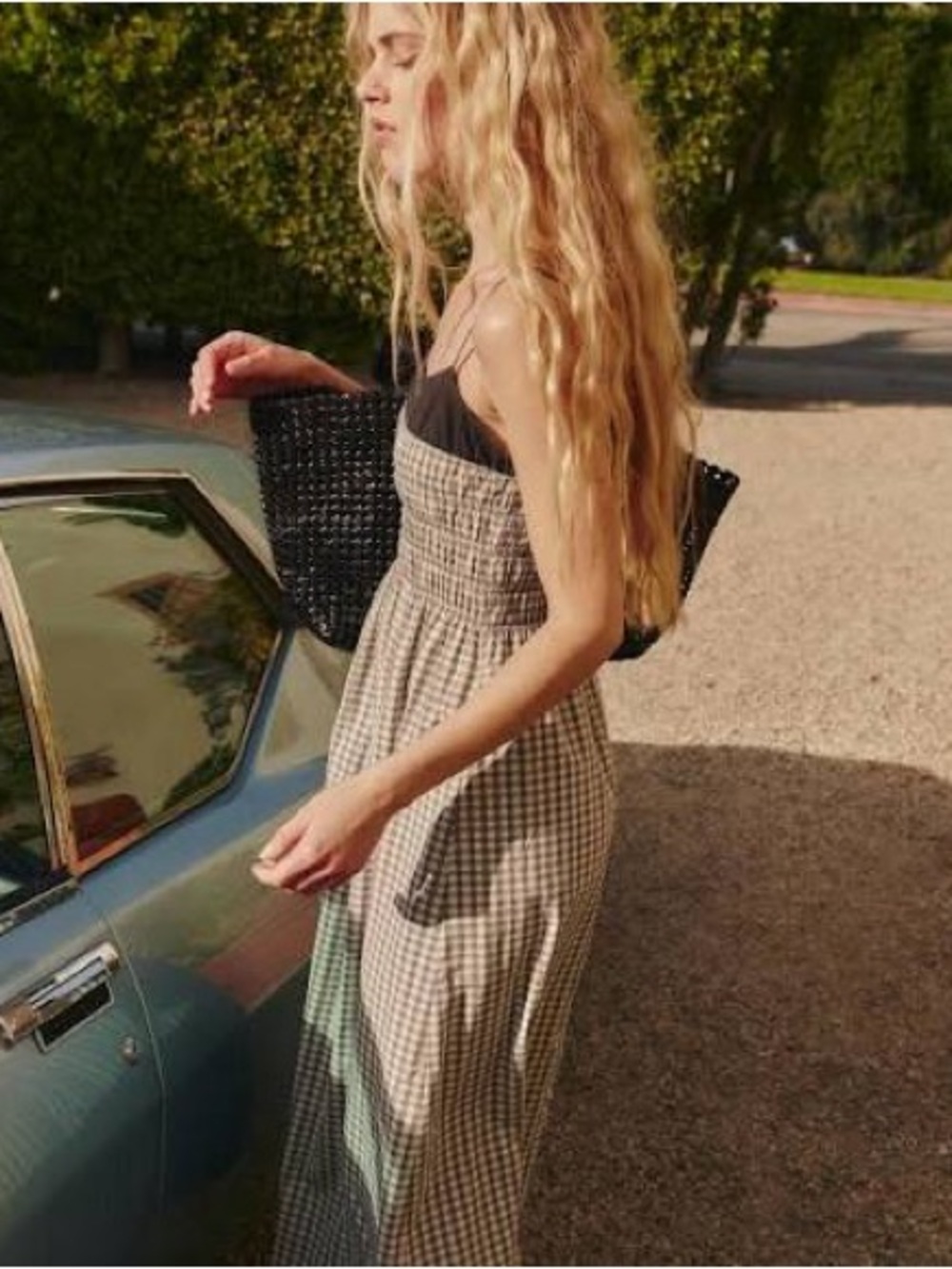 Rails Black & White Gingham Smocked Maxi Dress (never worn) - Picture 3 of 5